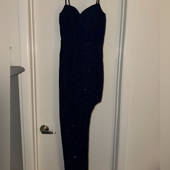 NEW sparkly dark blue dress size medium - Picture 3 of 4